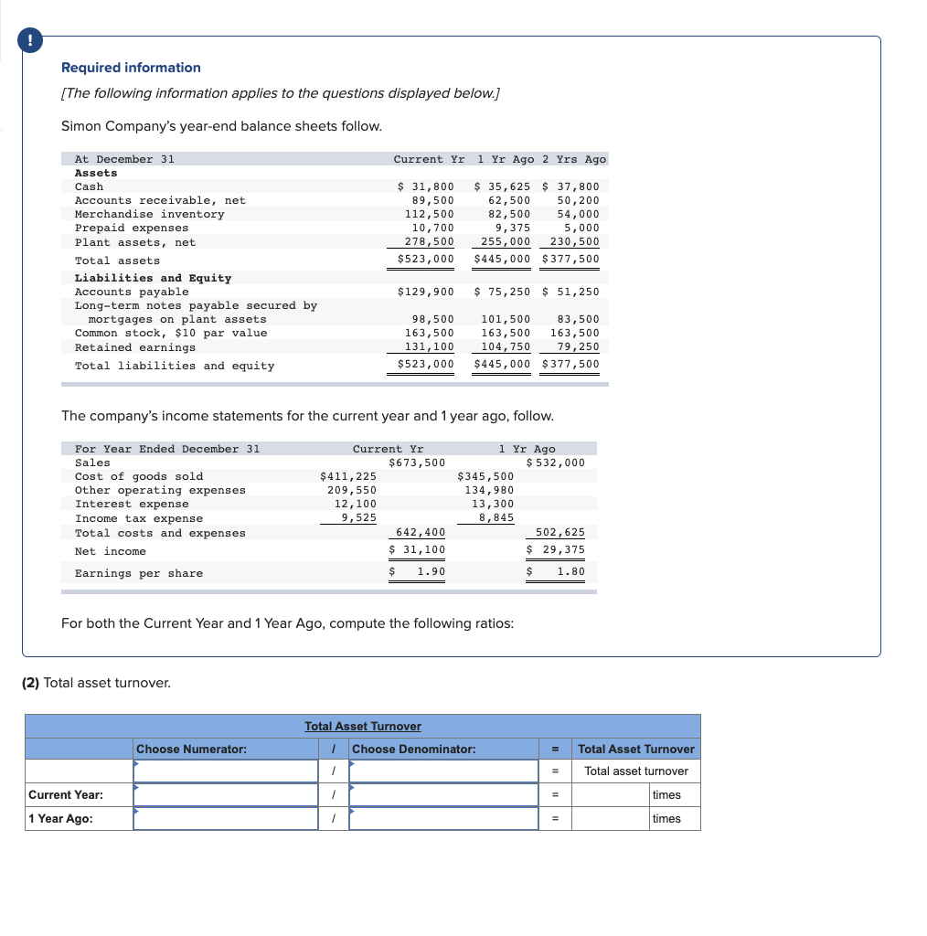 Compute the annual dollar changes and percent