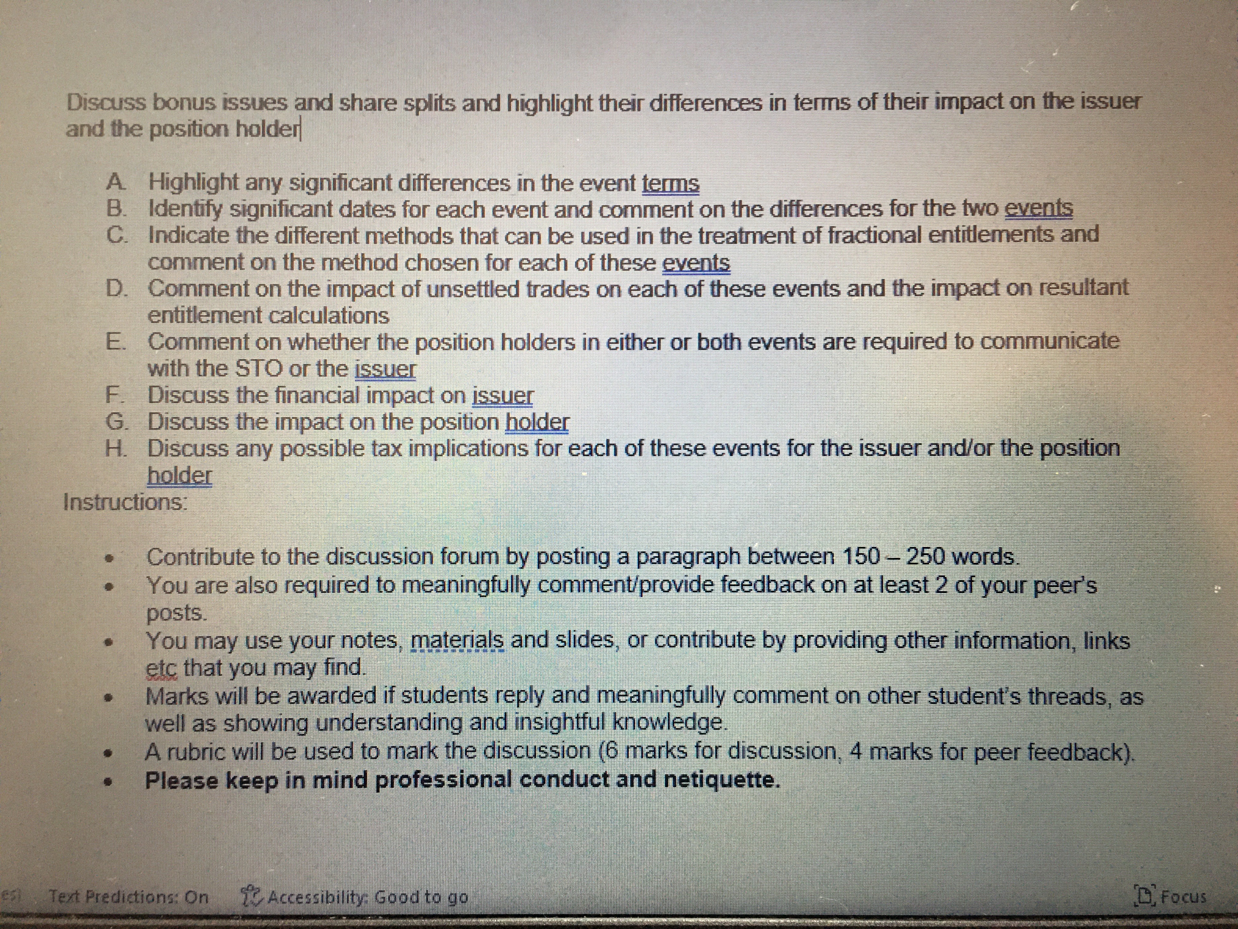 Discuss bonus issues and share splits and