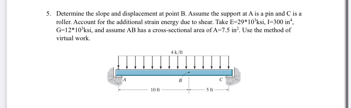 Determine the slope and displacement at point B .