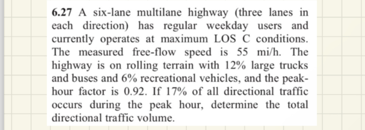 6 . 2 7 A six - lane multilane highway ( three