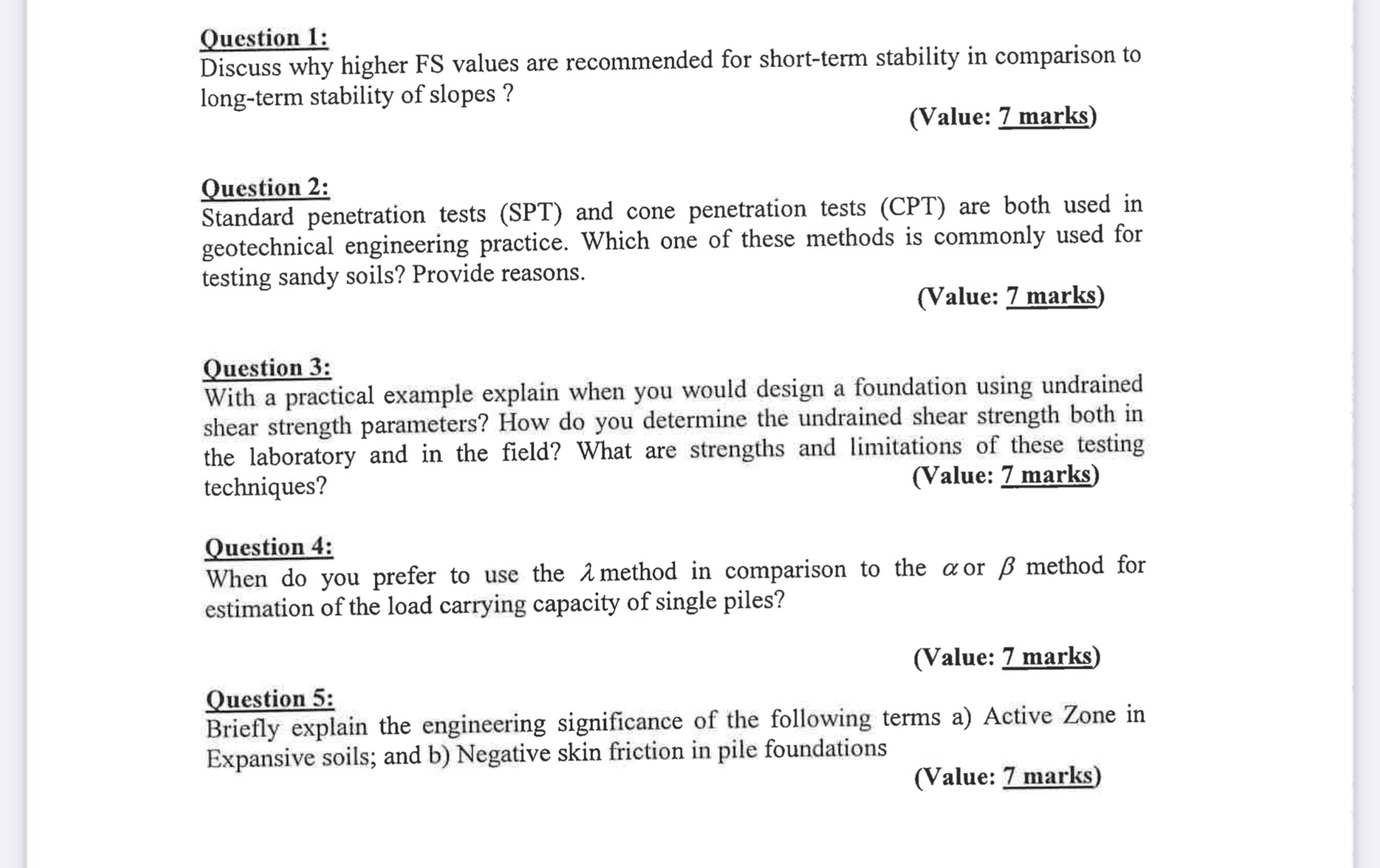 Question 1 : Discuss why higher FS values are
