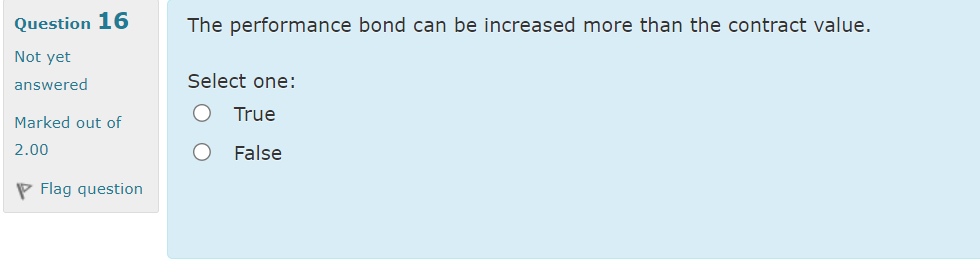 The performance bond can be increased more than