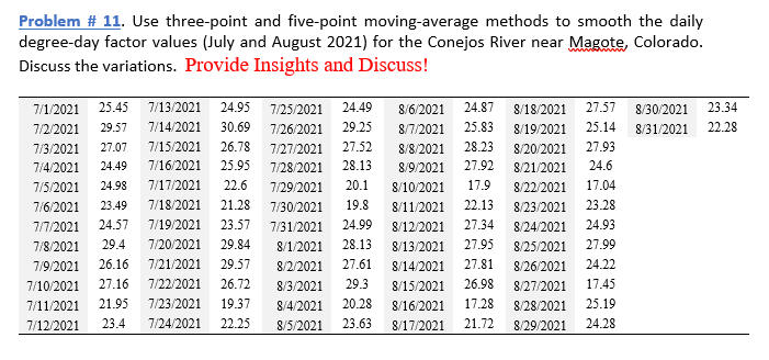 Problem # 1 1 . Use three - point and five -