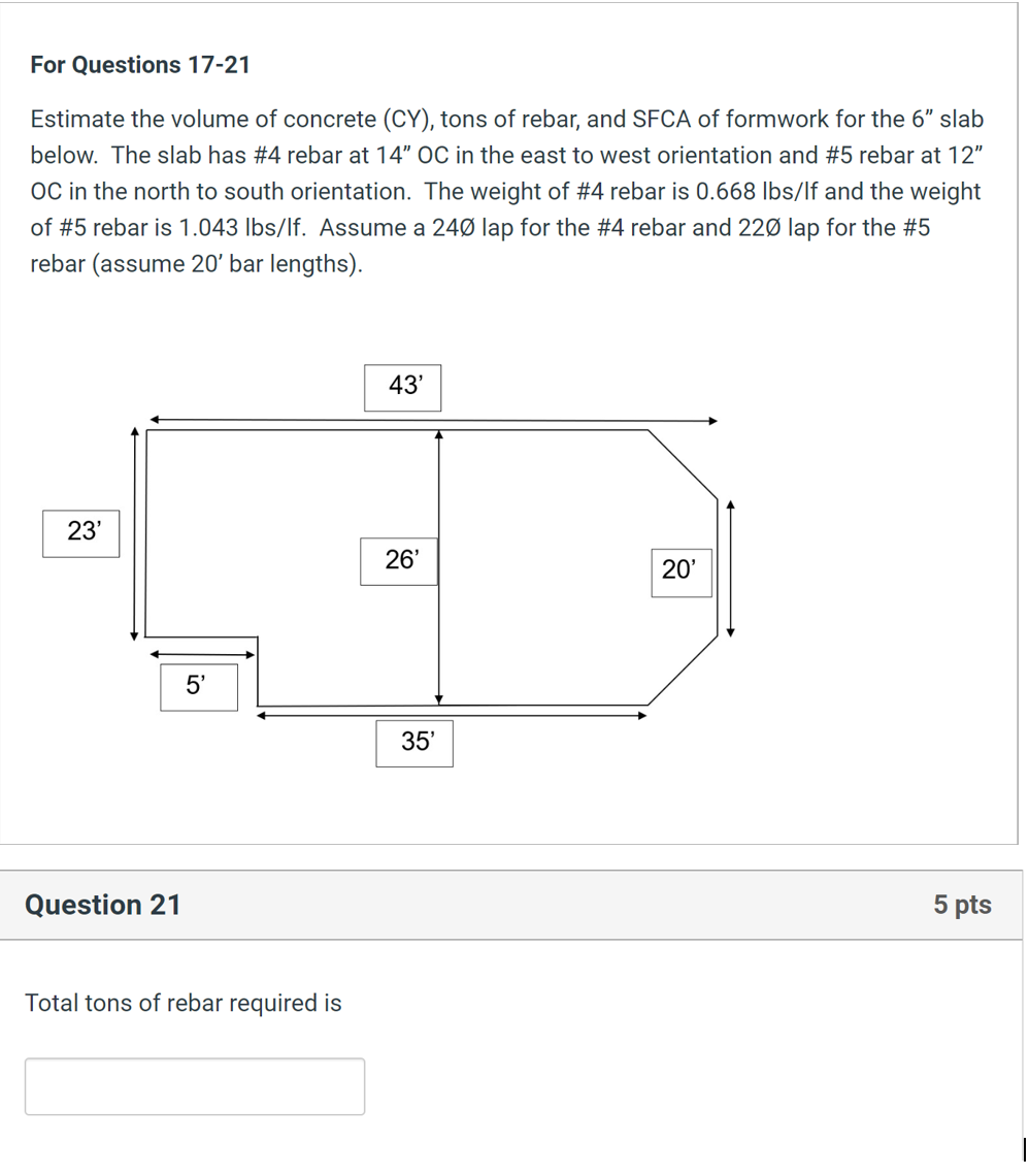 What is the volume of concrete in CY , what is