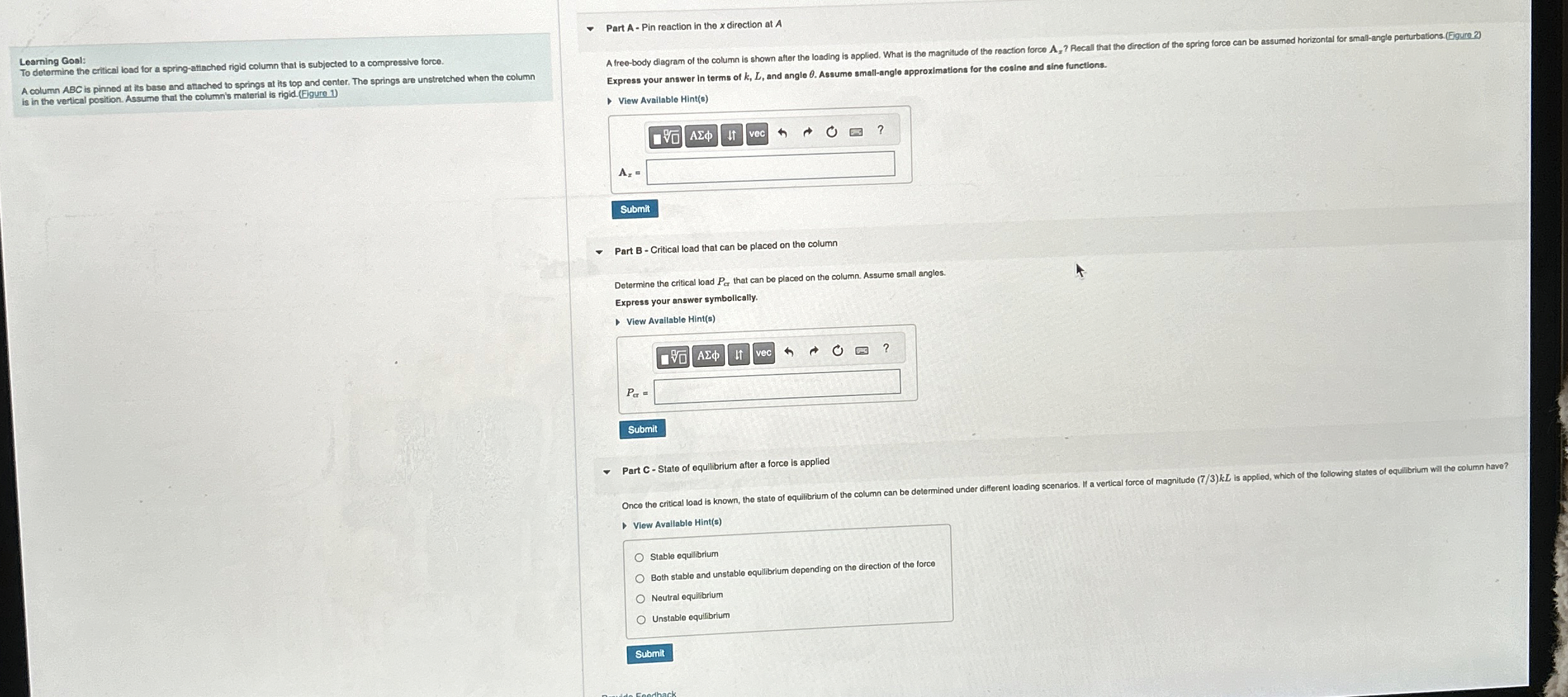 Learning Goal: To determine the crtical load for