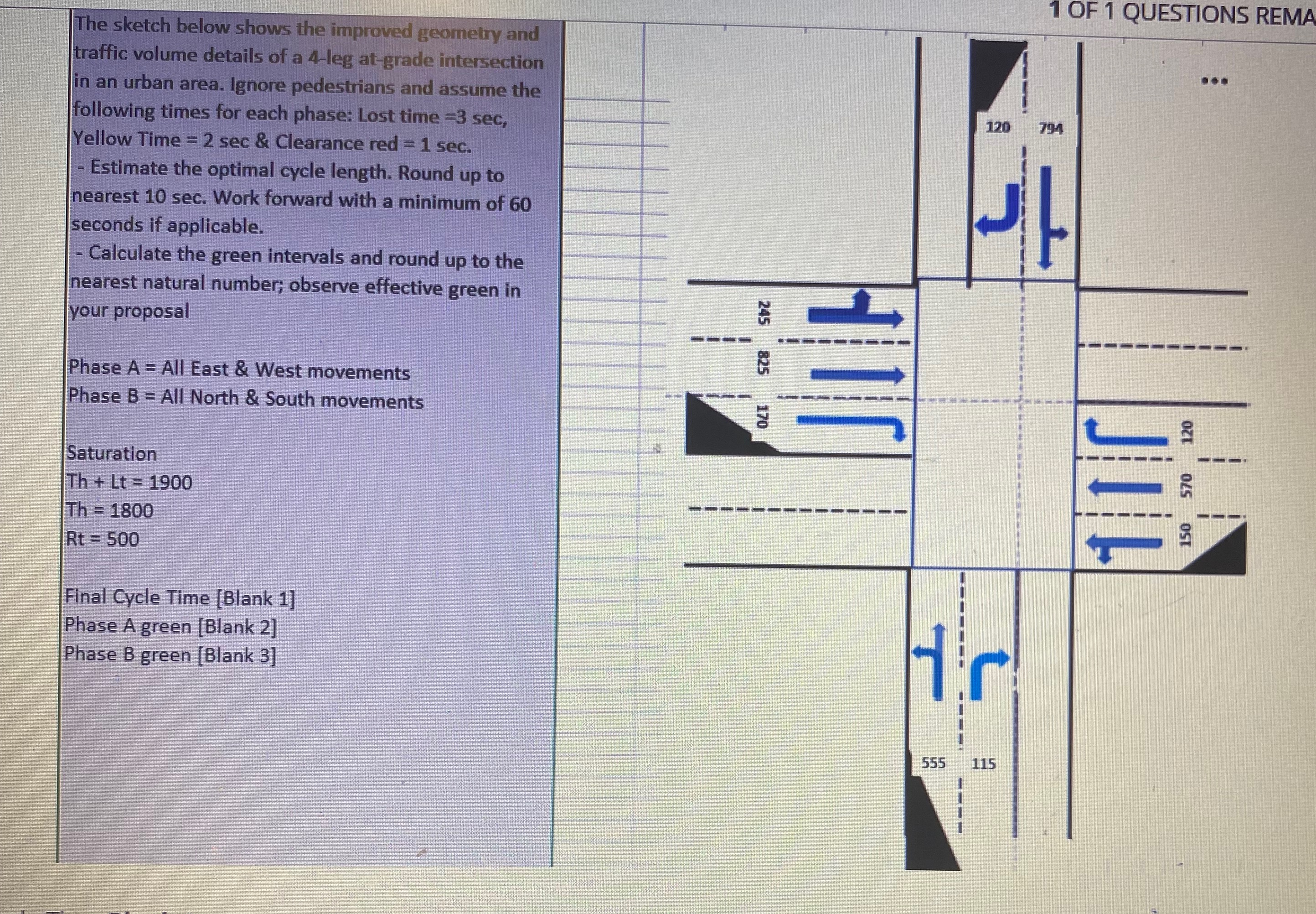 traffic volume details of a 4 - leg at - grade