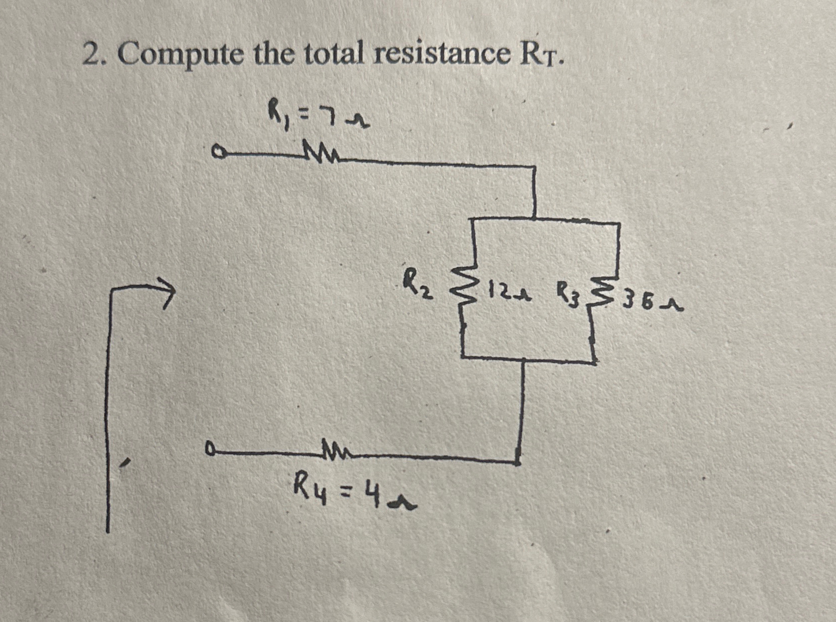 Compute the total resistance R T .