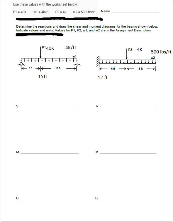 Use these values with the worksheet below: P 1 =