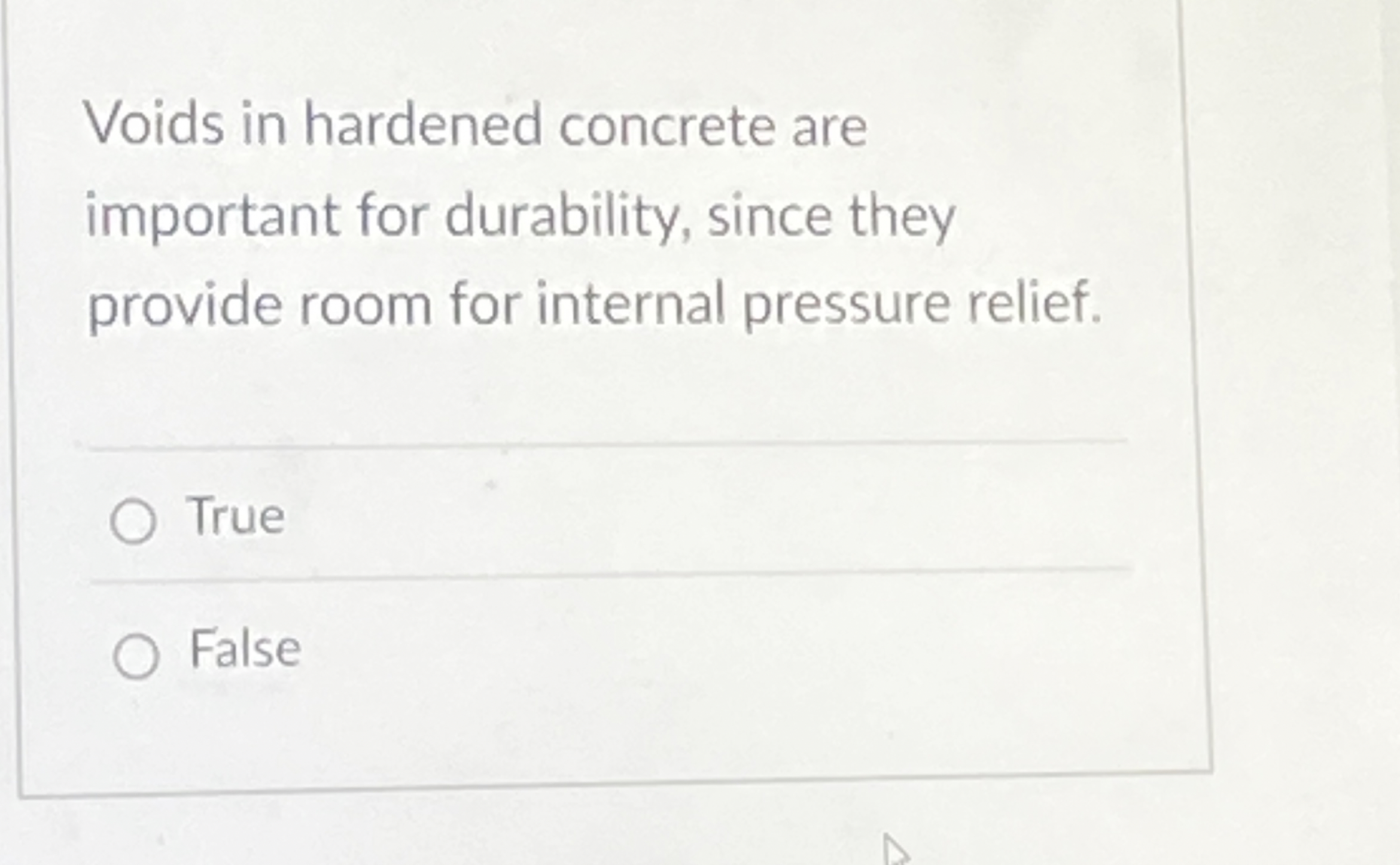Voids in hardened concrete are important for
