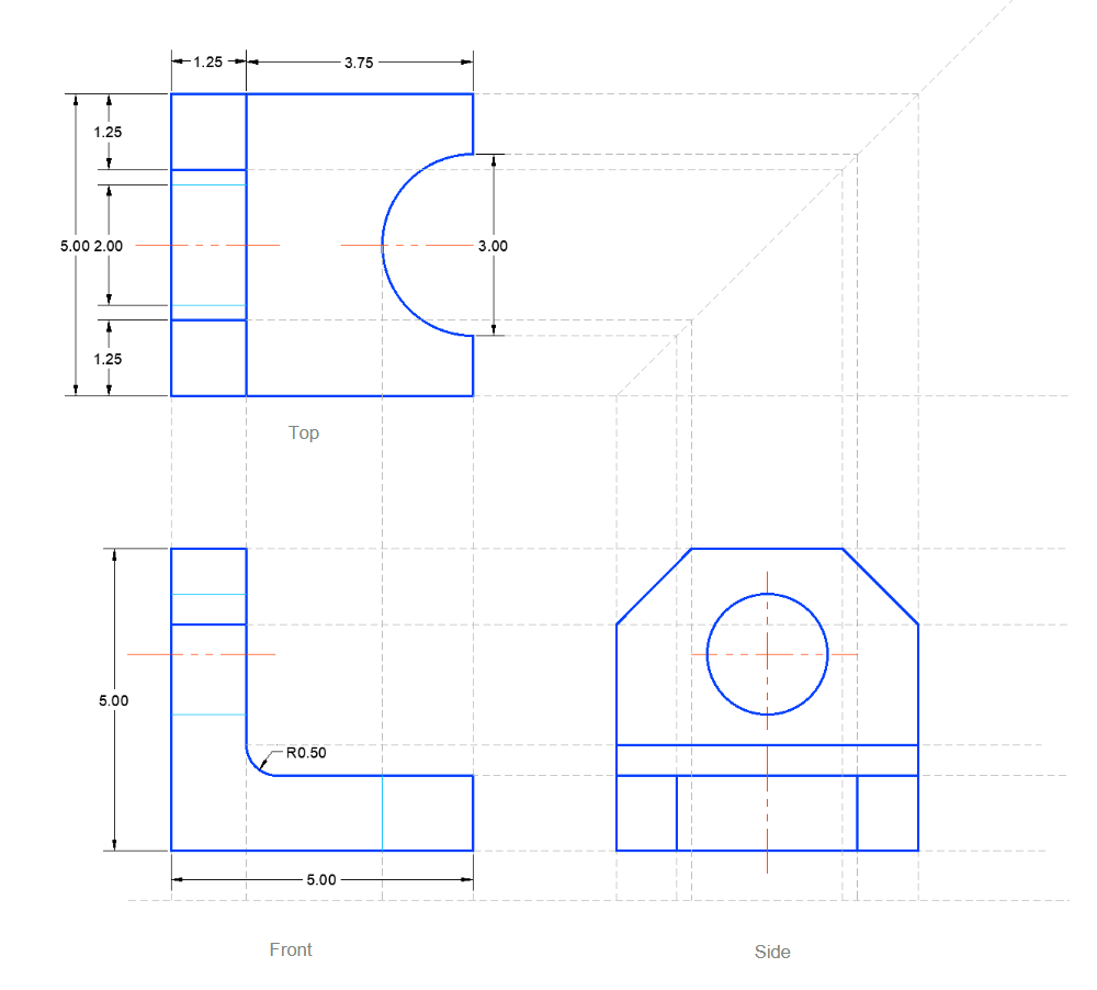 Draw the 3 d shape with autocad. . . . . .