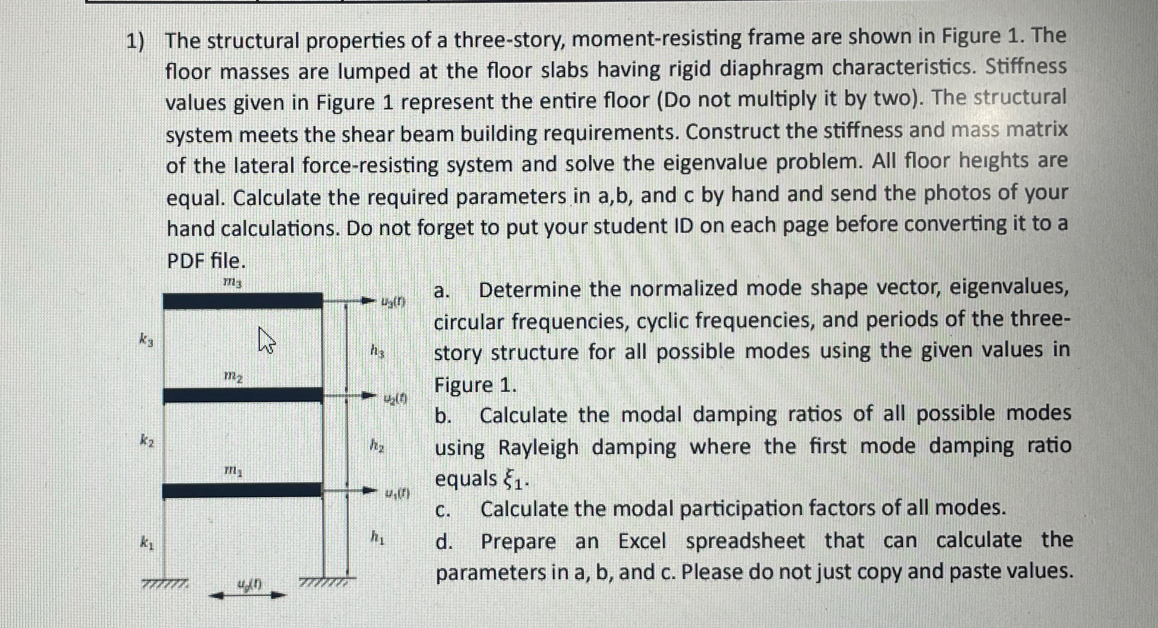 The structural properties of a three - story,