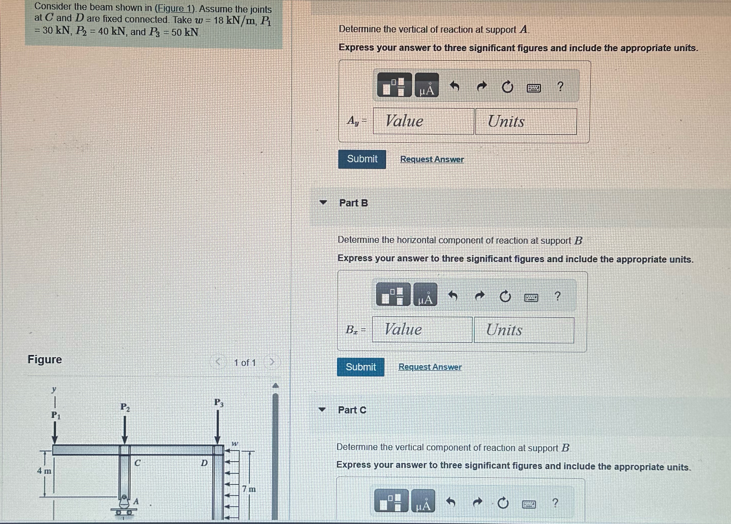Consider the beam shown in ( Figure 1 ) . Assume