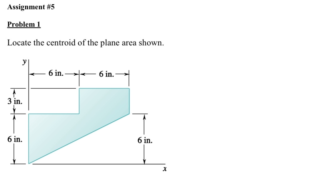 Problem 1 Locate the centroid of the plane area