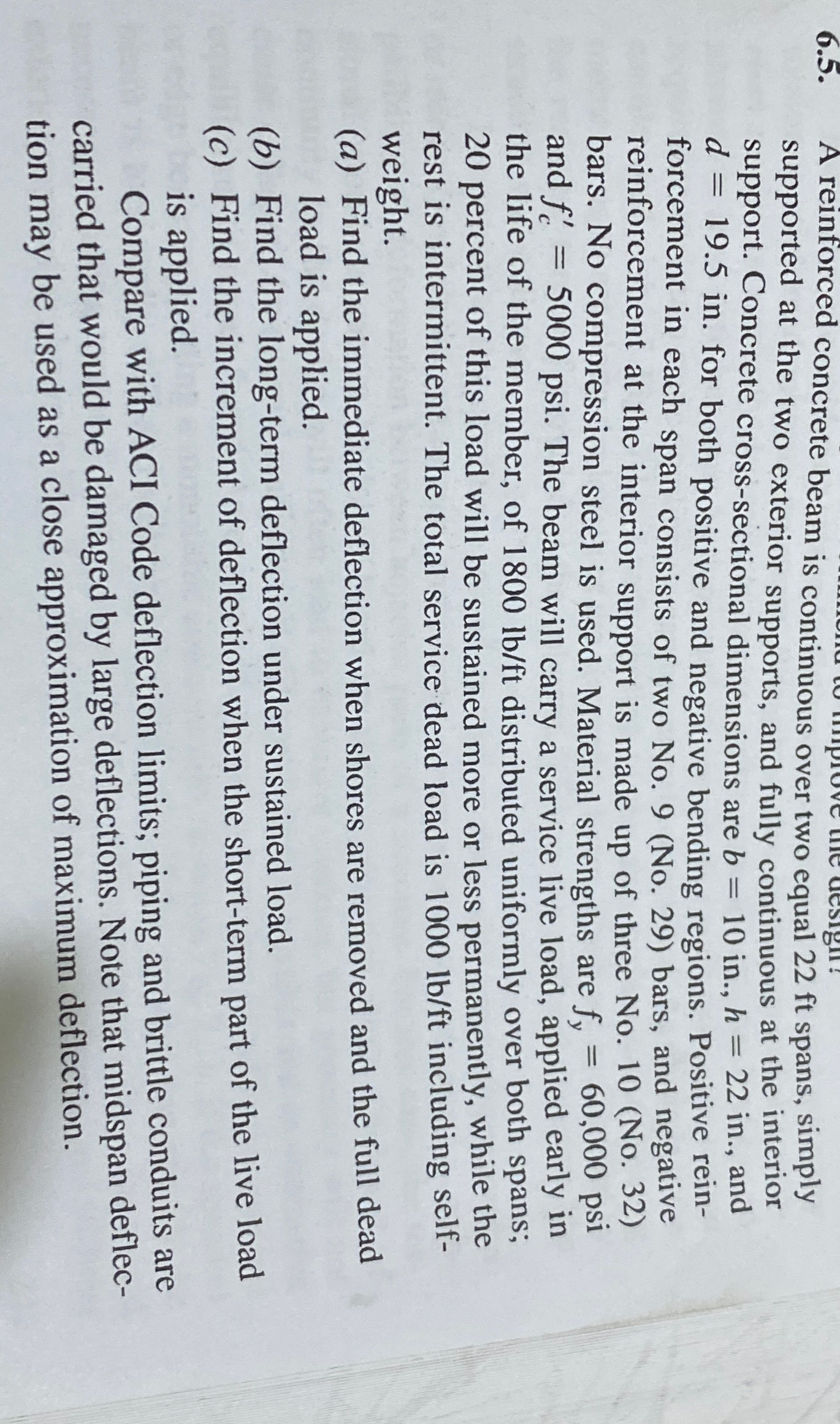 6 . 5 . A reinforced concrete beam is continuous