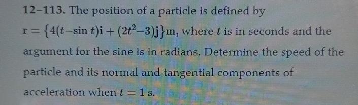 1 2 - 1 1 3 . The position of a particle is