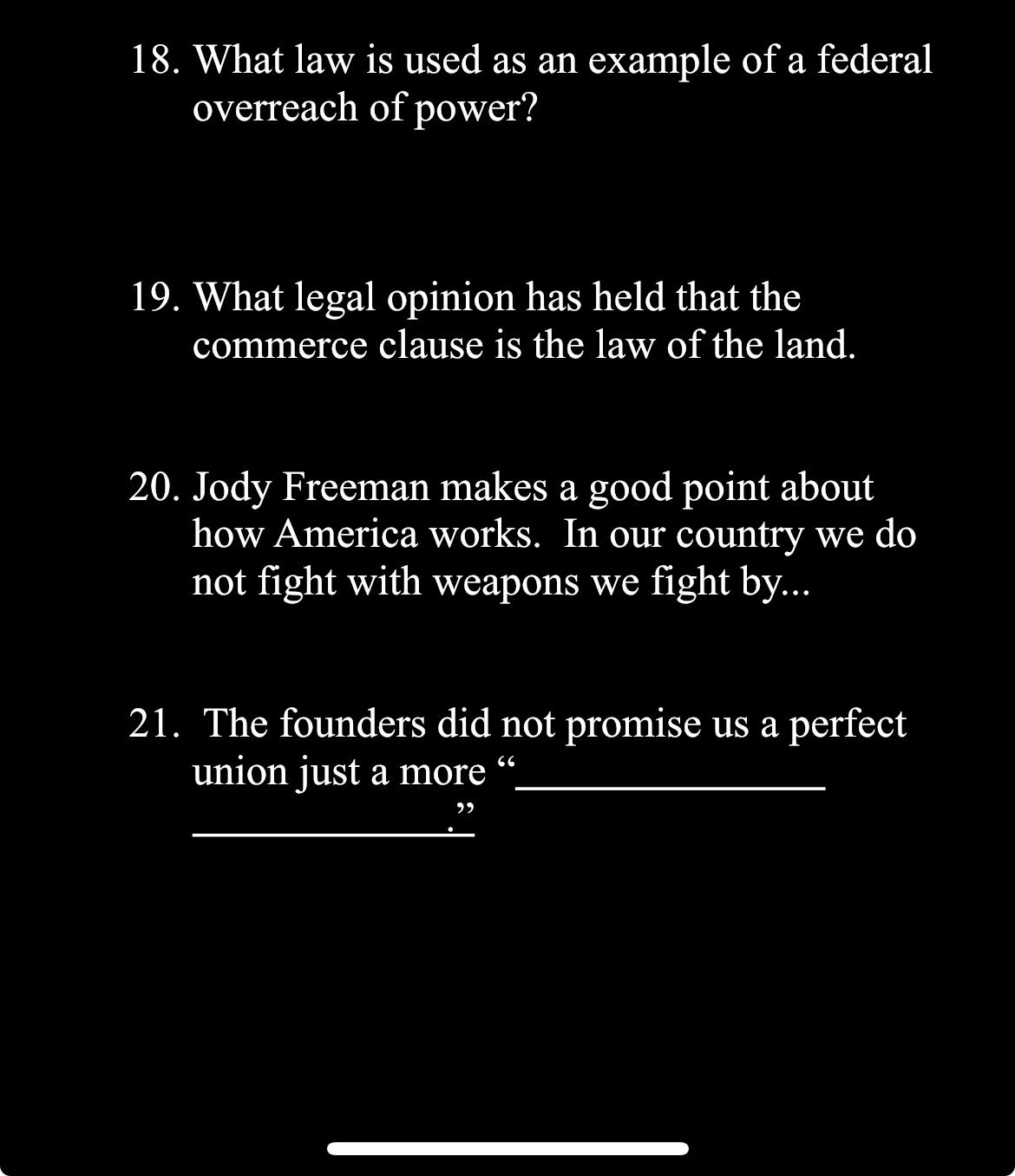 What law is used as an example of a federal