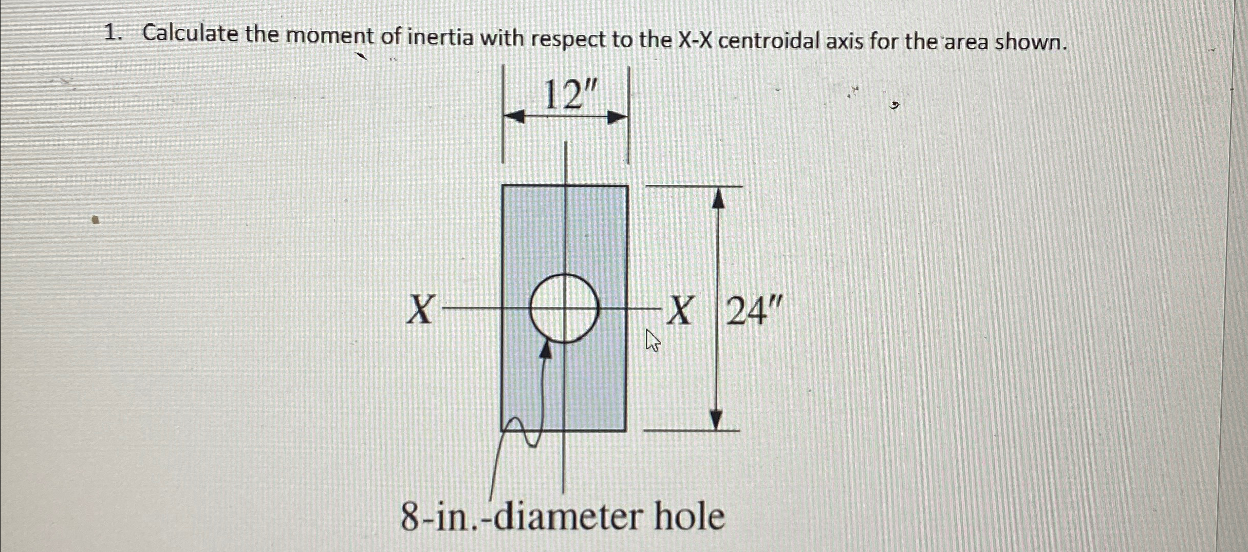 Calculate the moment of inertia with respect to