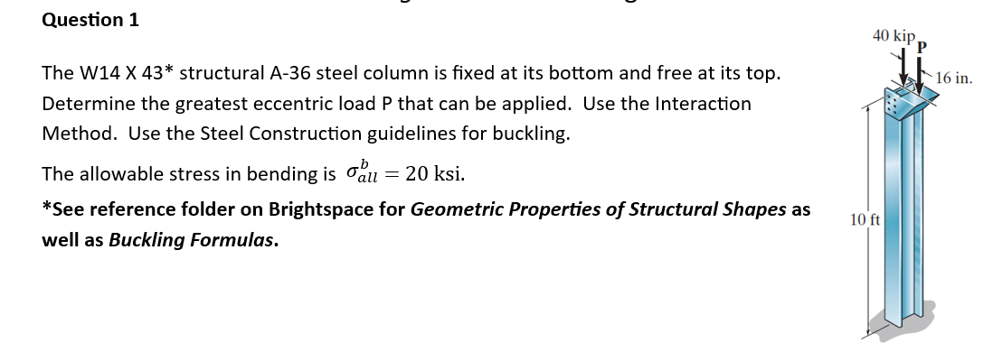 Question 1 The W 1 4 X 4 3 * structural A - 3 6