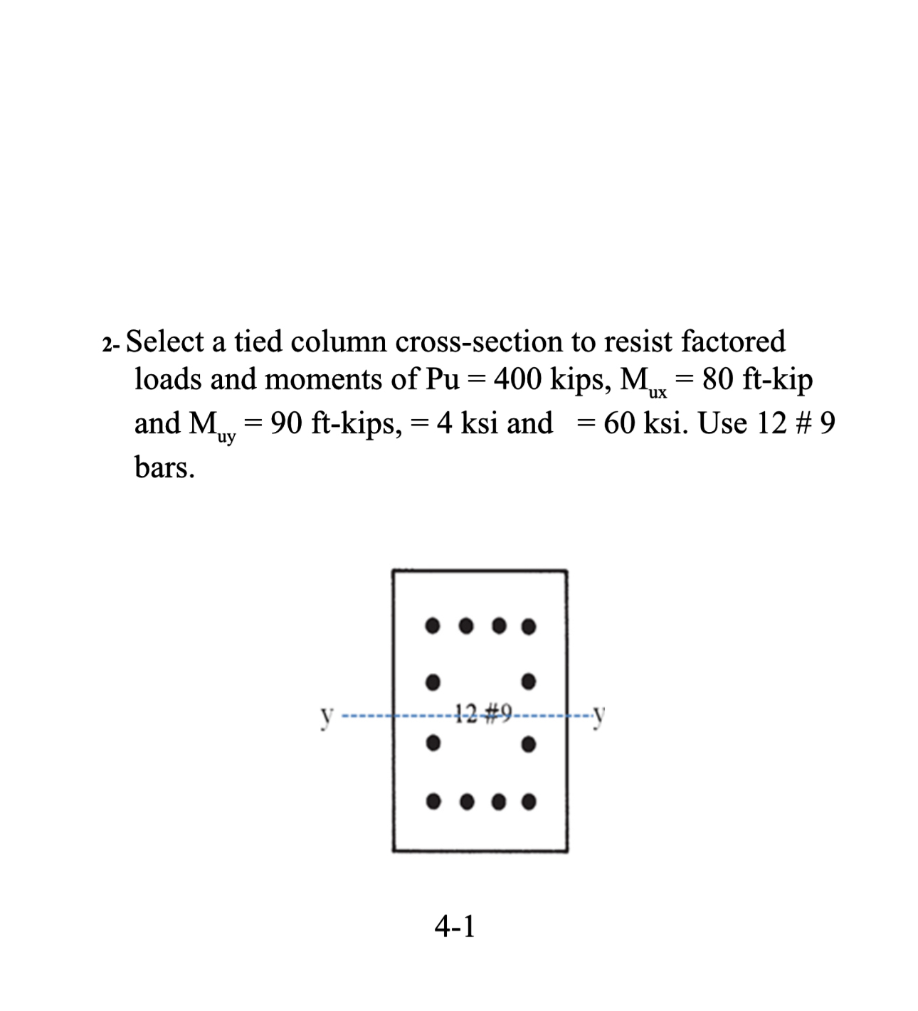 2 - Select a tied column cross - section to