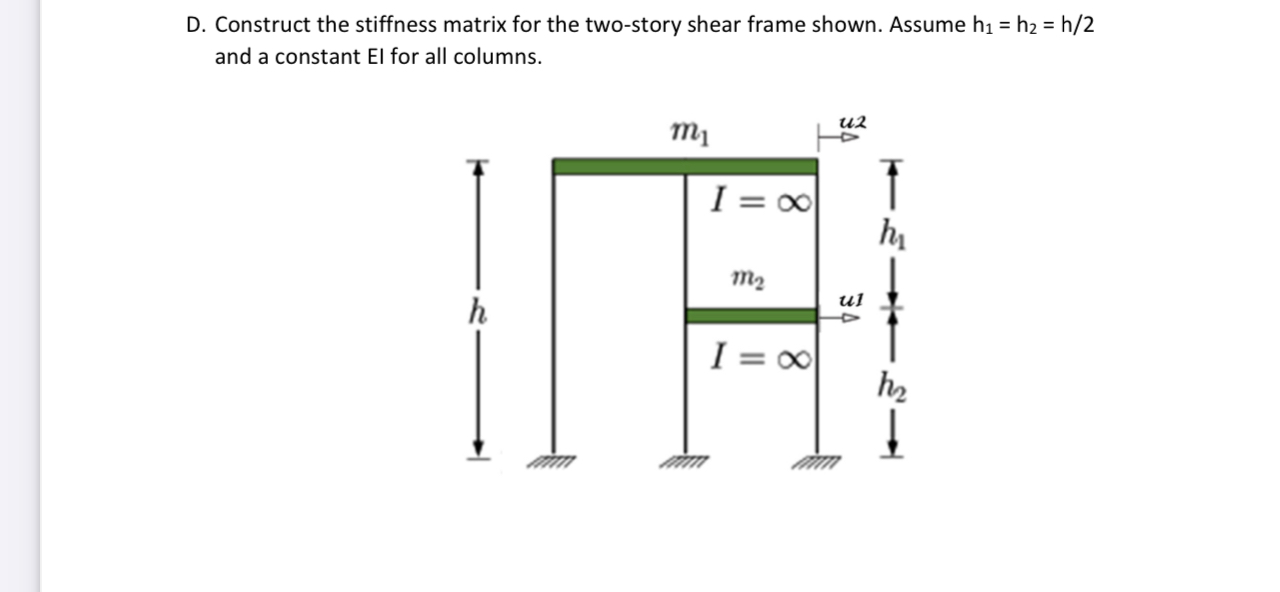 D . Construct the stiffness matrix for the two -