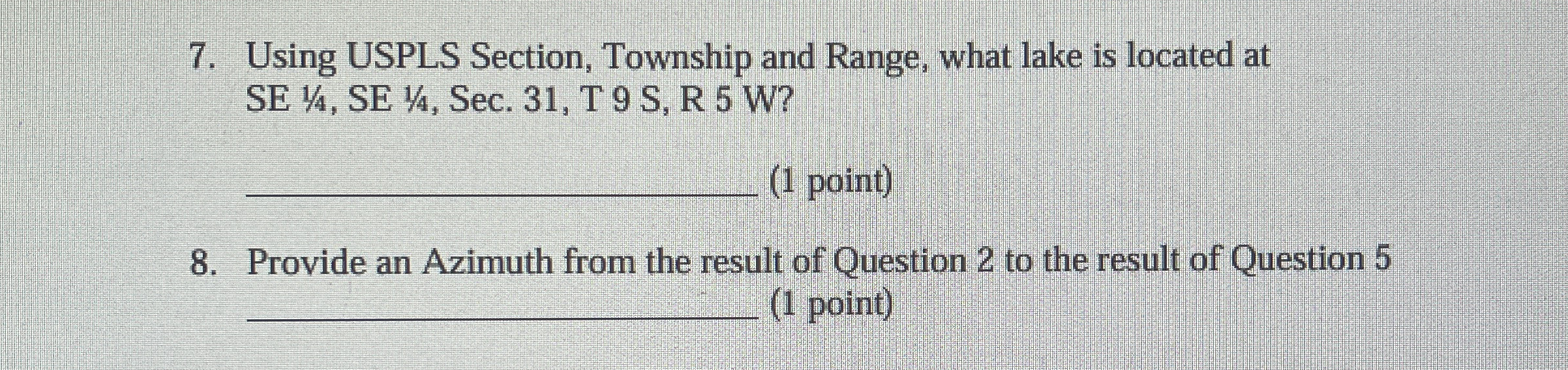 Using USPLS Section, Township and Range, what