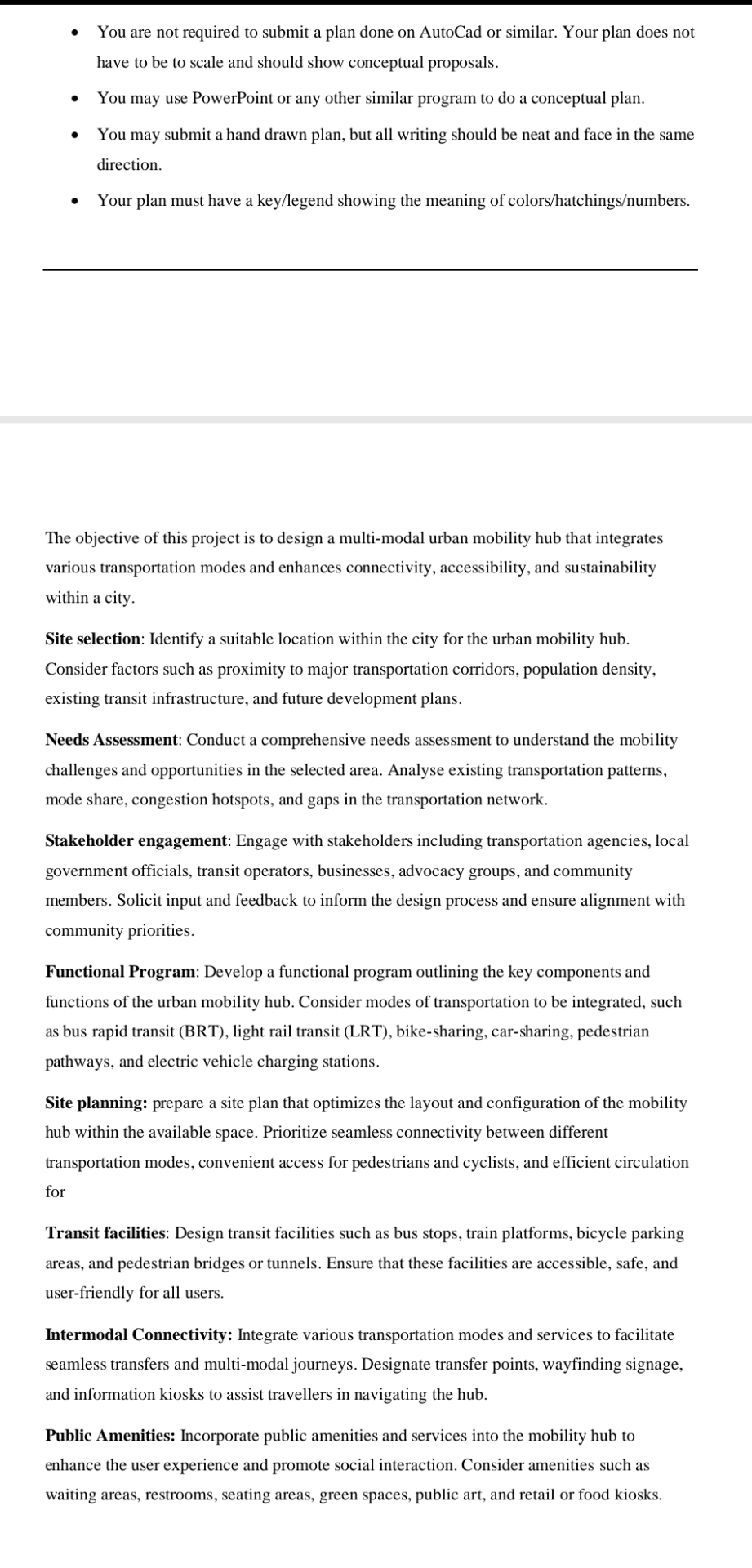 You are not required to submit a plan done on