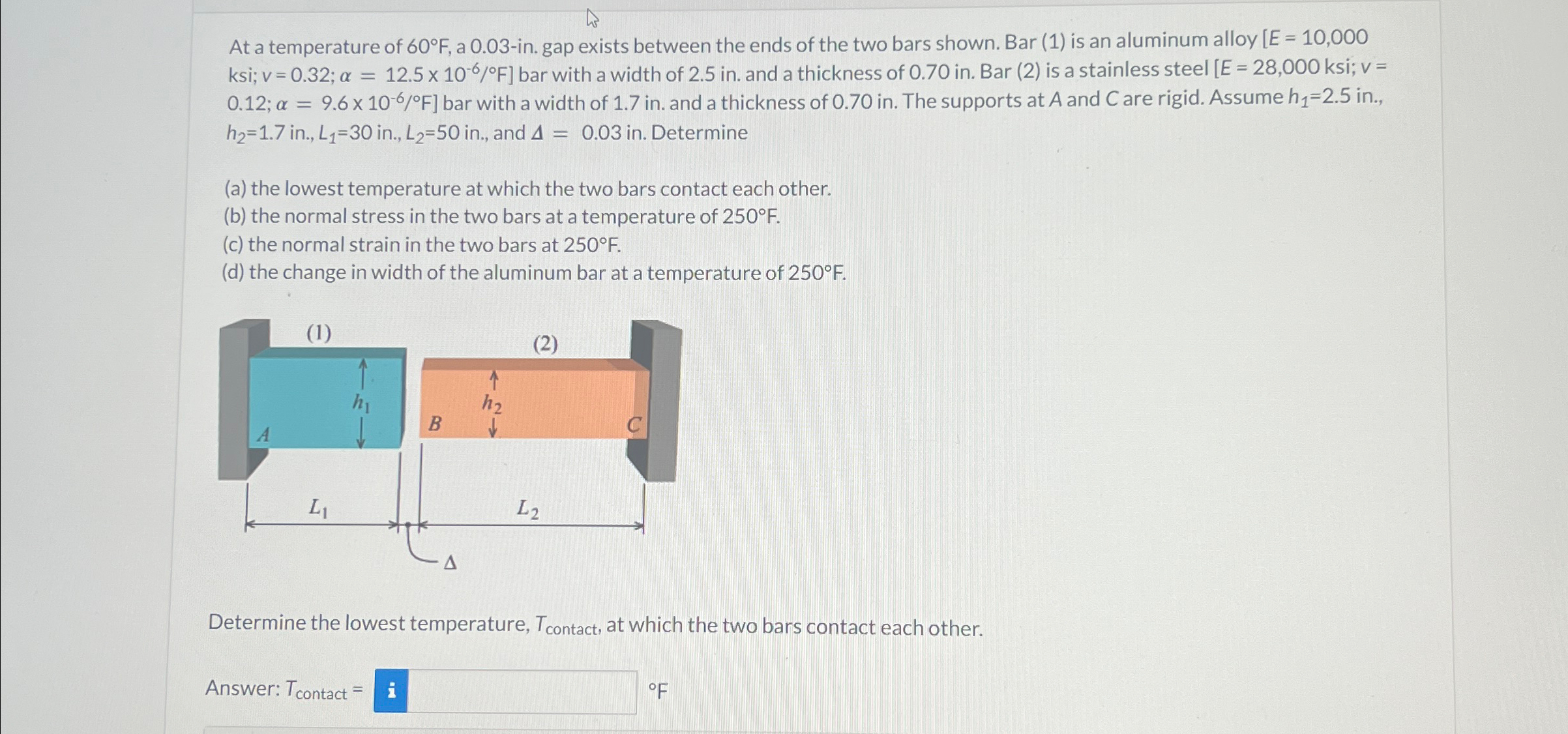 At a temperature of 6 0 F , a 0 . 0 3 - in . gap