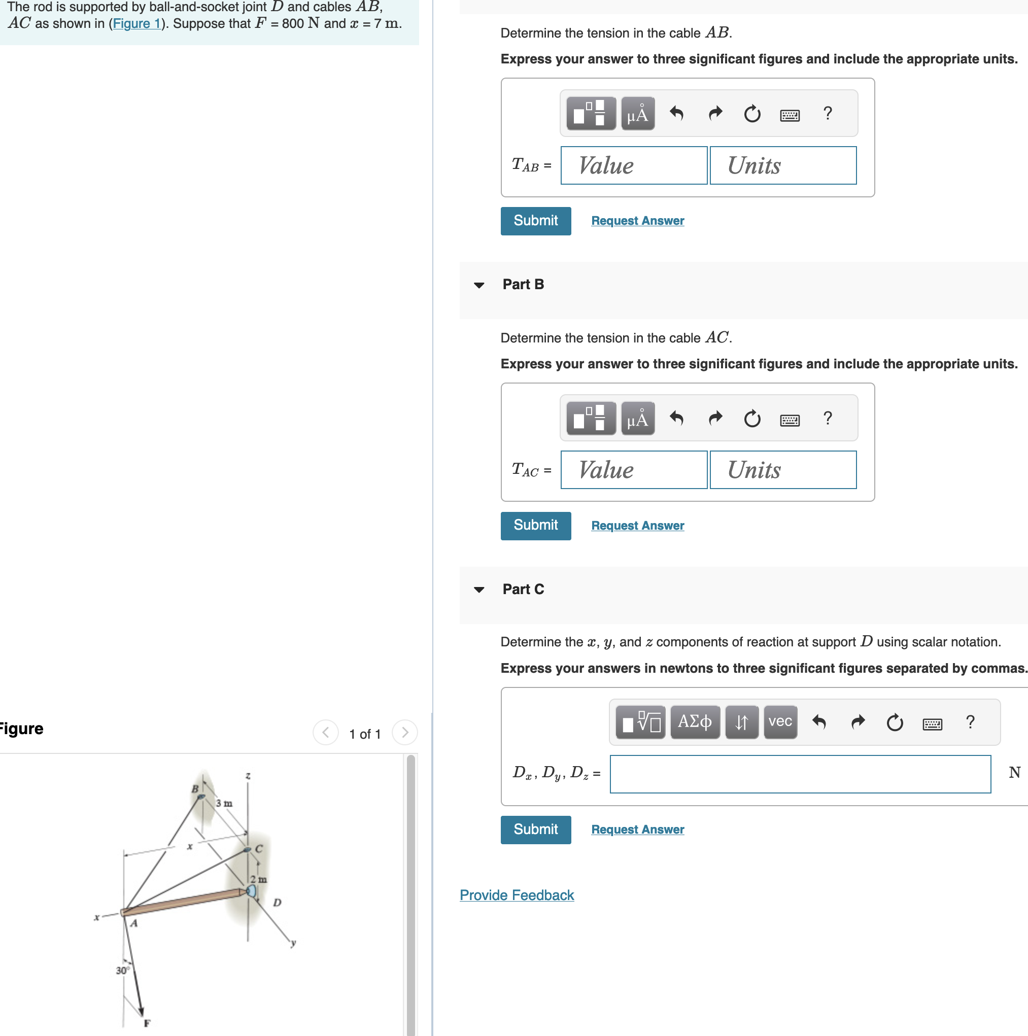 The rod is supported by ball - and - socket joint