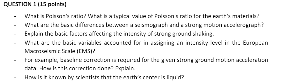 QUESTION 1 ( 1 5 points ) What is Poisson's