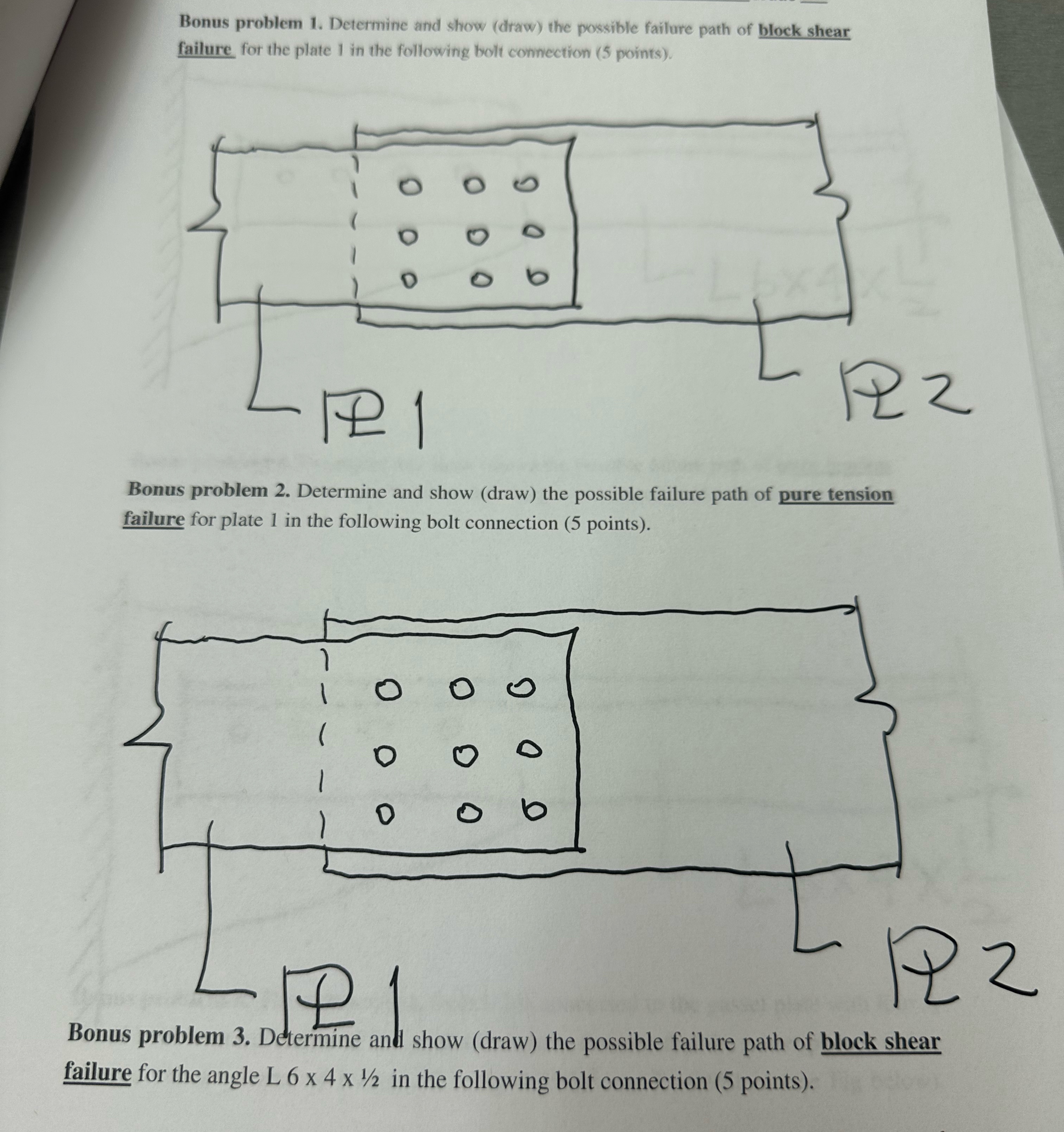 Bonus problem 1 . Determine and show ( draw ) the