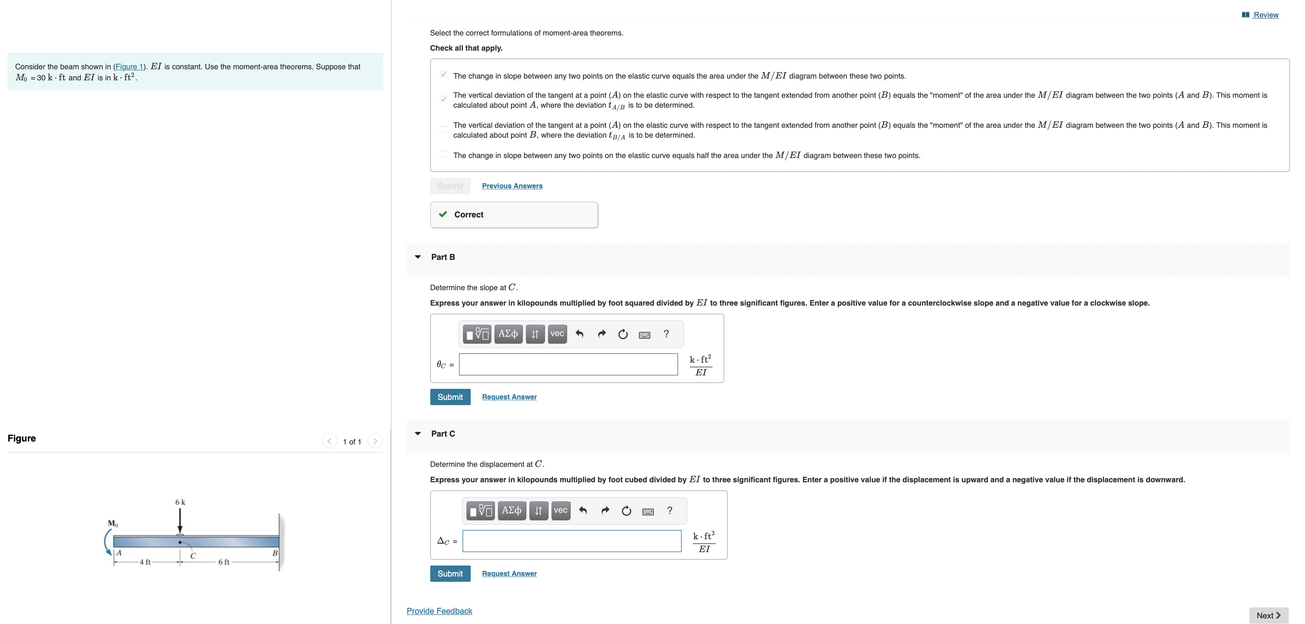 Review Select the correct formulations of moment