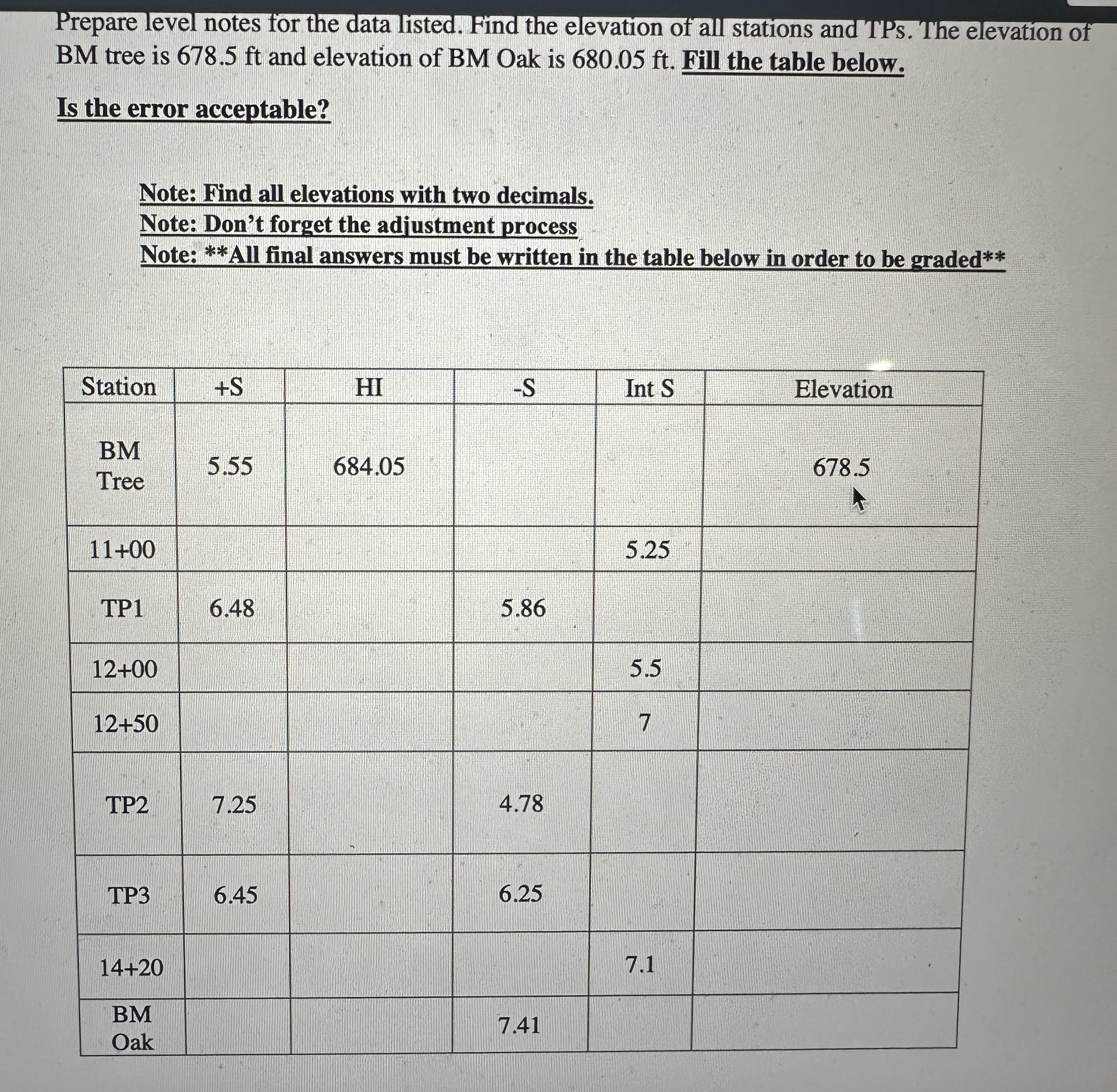 9 / What is the elevation of station 1 2 + 0 0 1