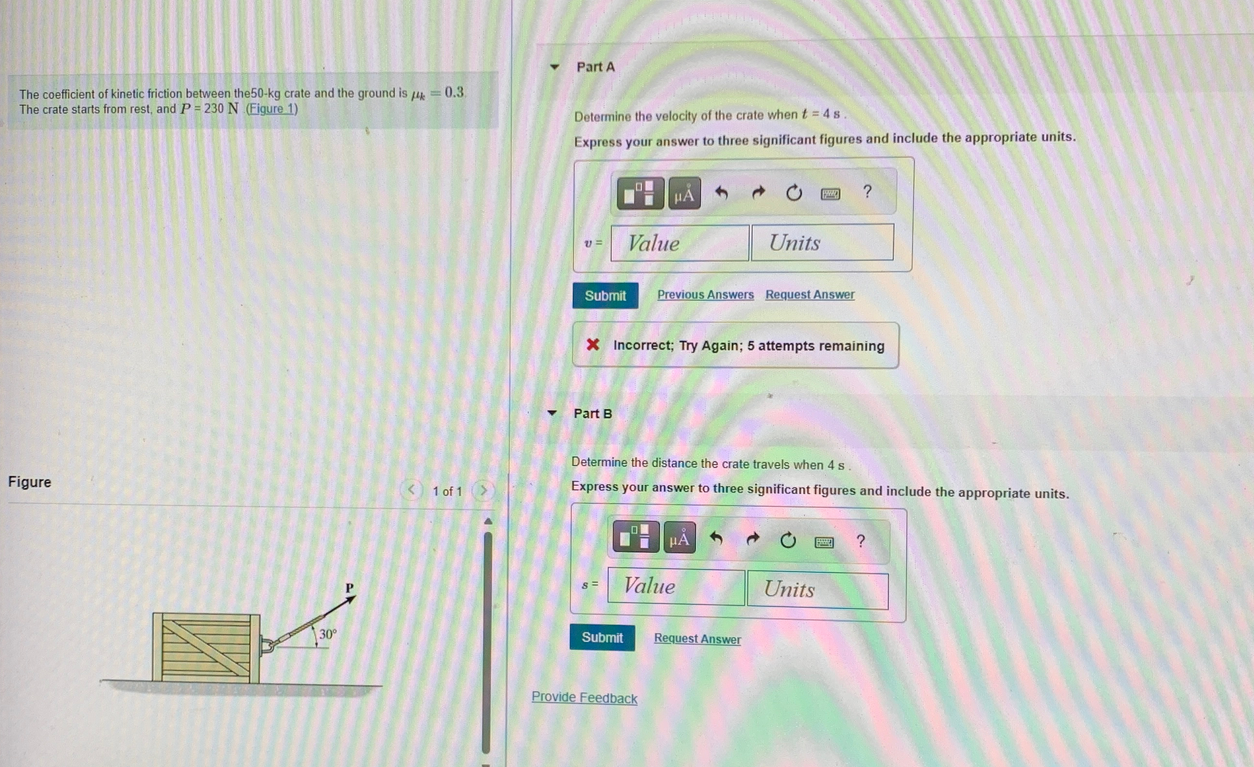 Part A The coefficient of kinetic friction