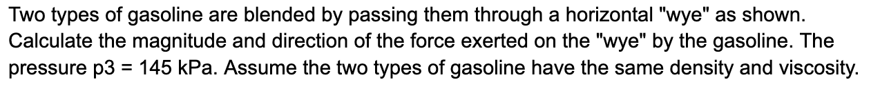 Two types of gasoline are blended by passing them