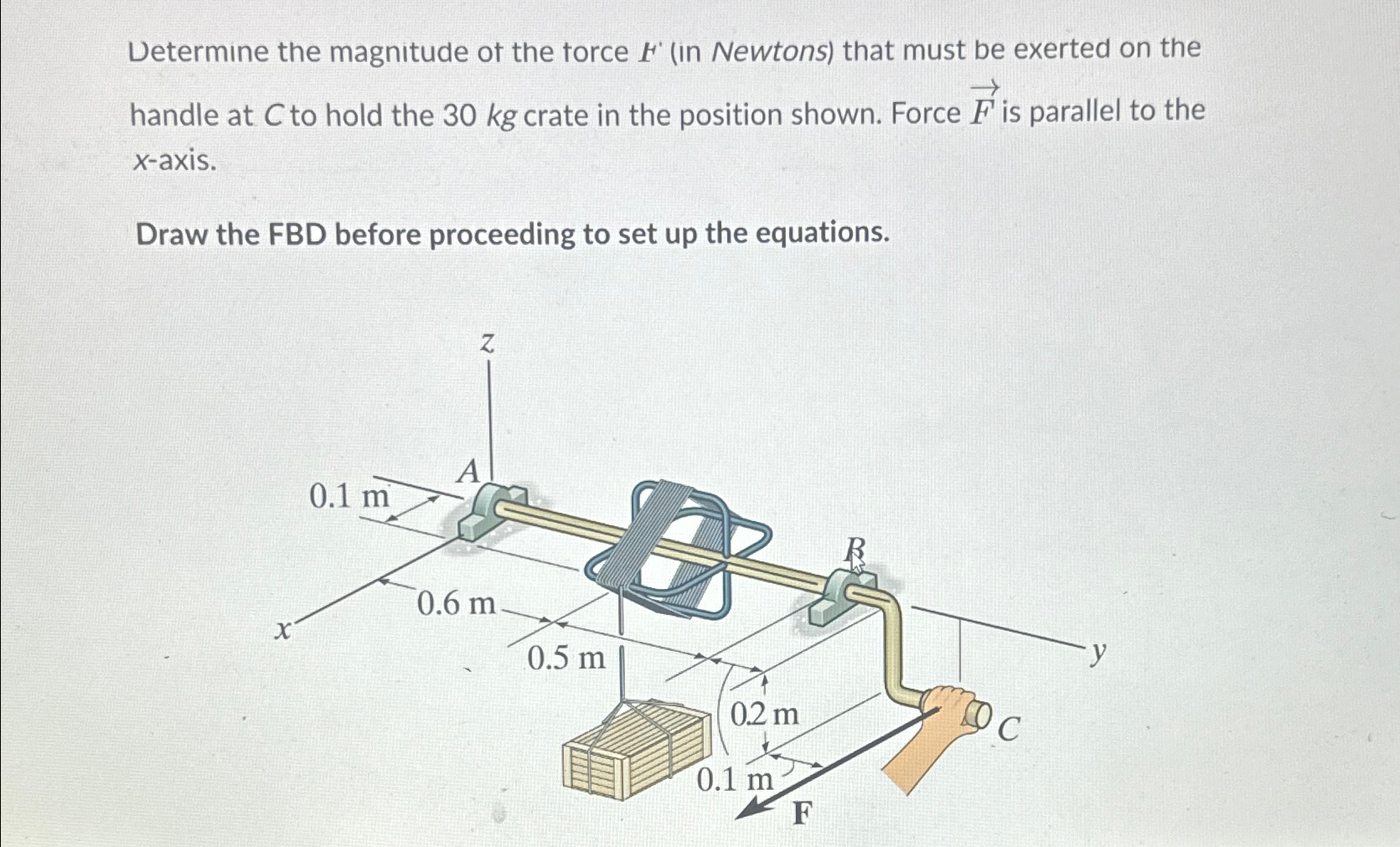 Determine the magnitude of the force F ' ( in