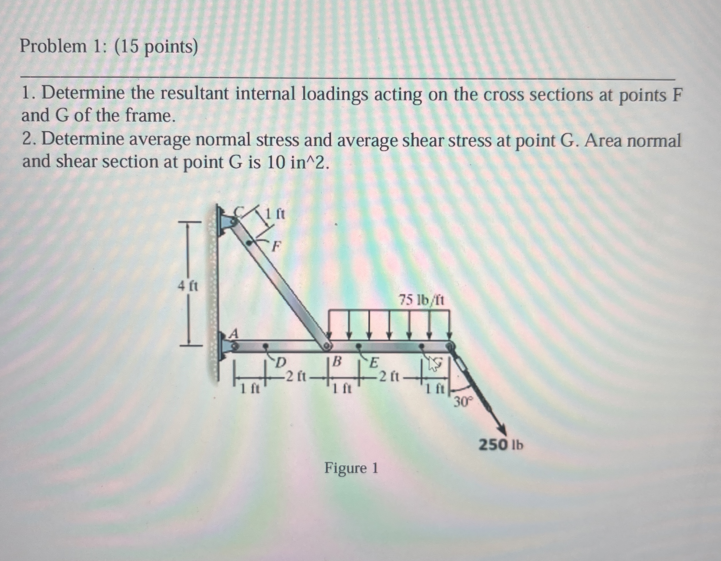 Problem 1 : ( 1 5 points ) Determine the