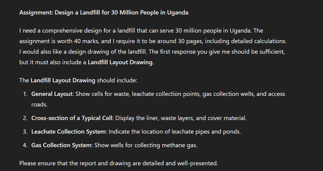 Assignment: Design a Landfill for 3 0 Million