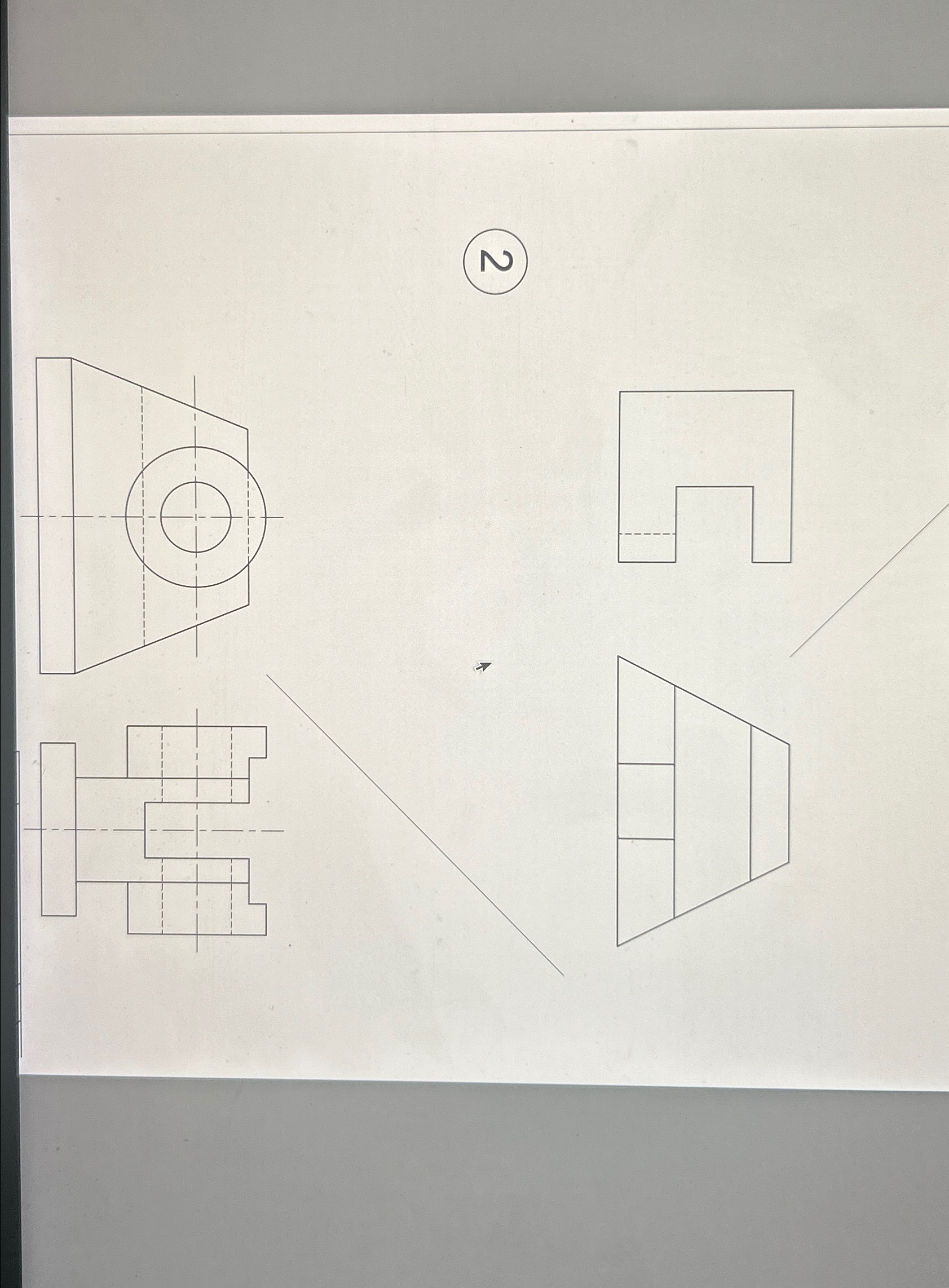 draw the missing view fir both of then in autocad