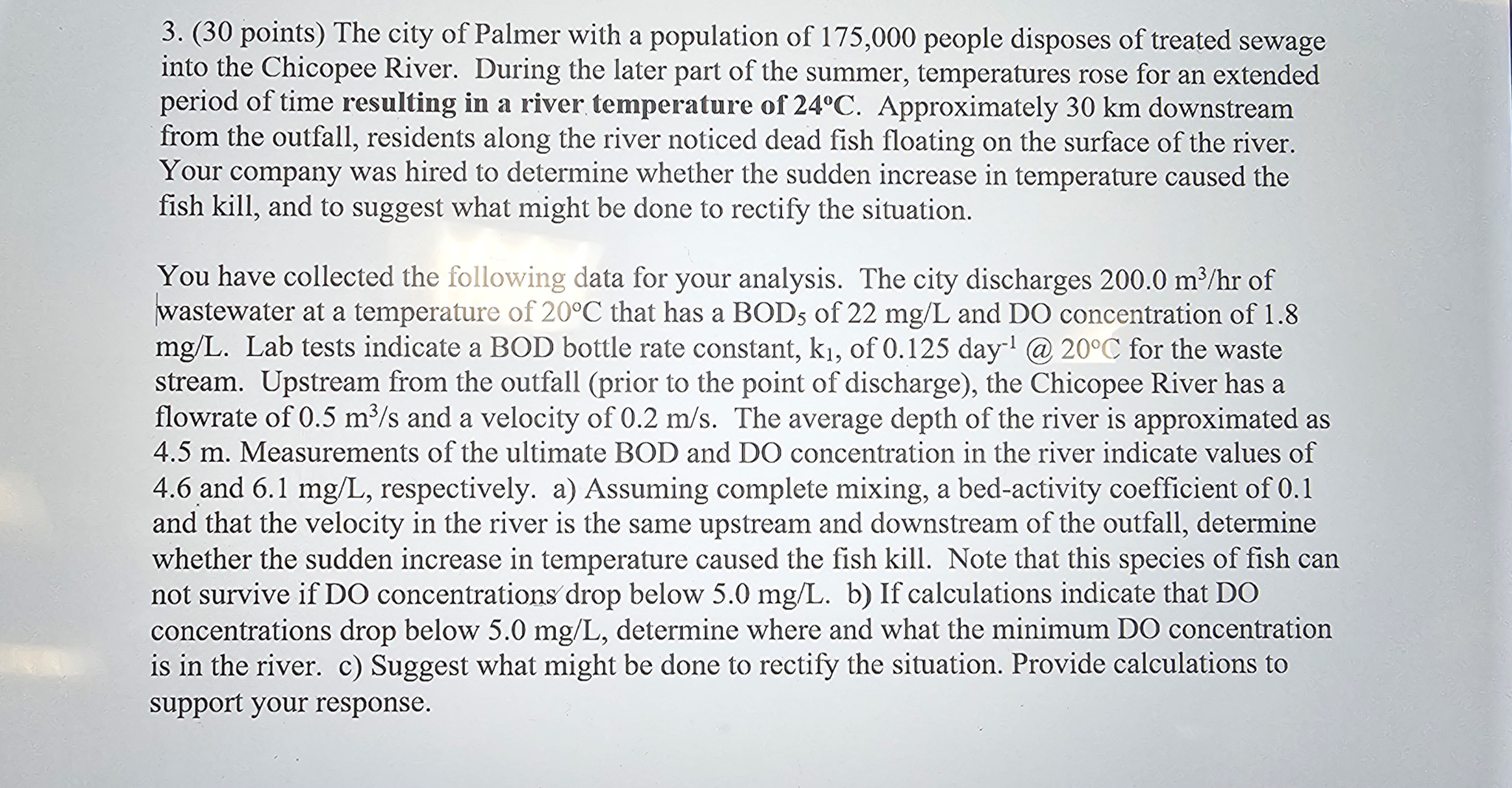 ( 3 0 points ) The city of Palmer with a