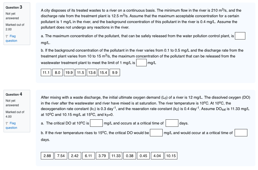 Question 3 Marked out of A city disposes of its