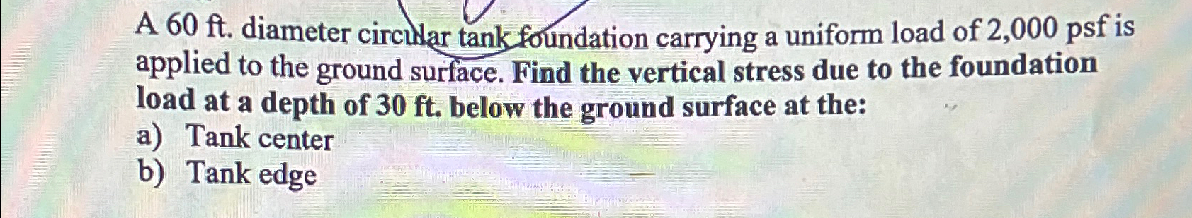 A 6 0 f t . diameter circular tank foundation