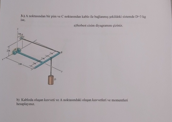 3 - ) A noktas ndan bir pim ve C noktas ndan