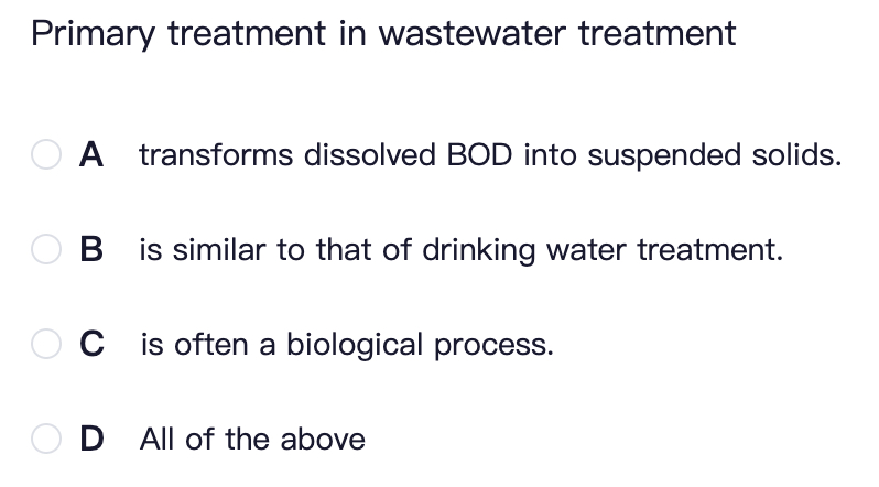 Primary treatment in wastewater treatment A