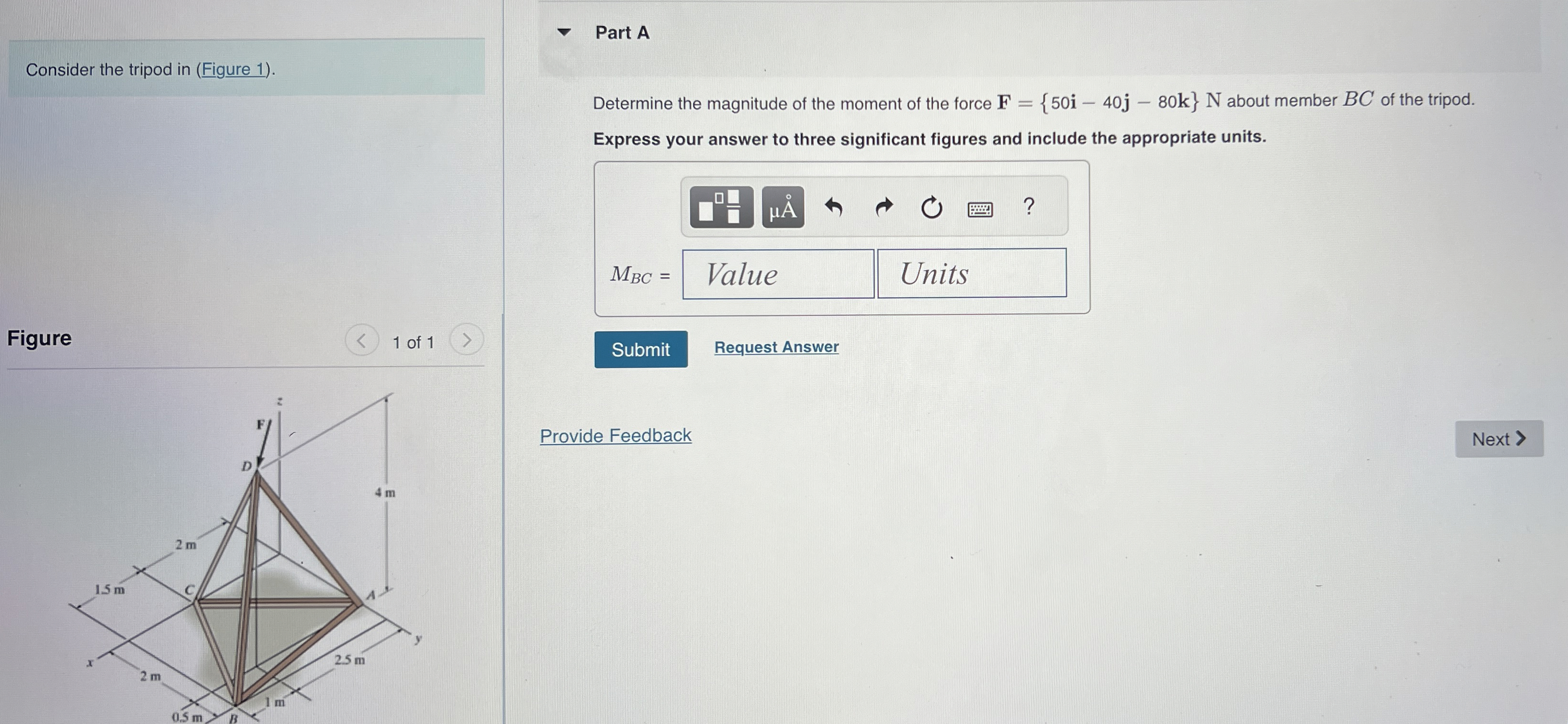 How to solve Consider the tripod in ( Figure 1 )