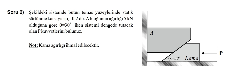 Soru 2 ) ekildeki sistemde b t n temas y