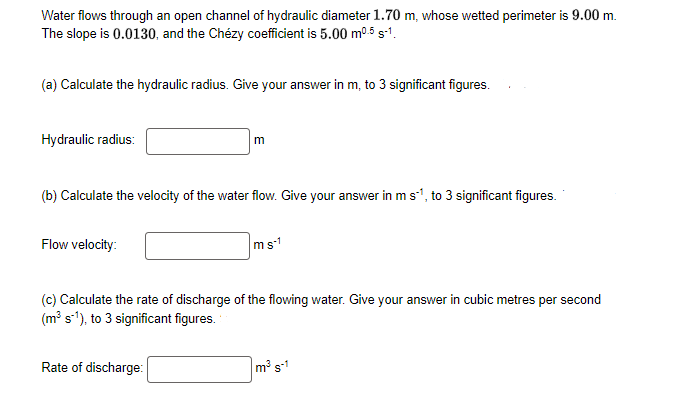 Water flows through an open channel of hydraulic