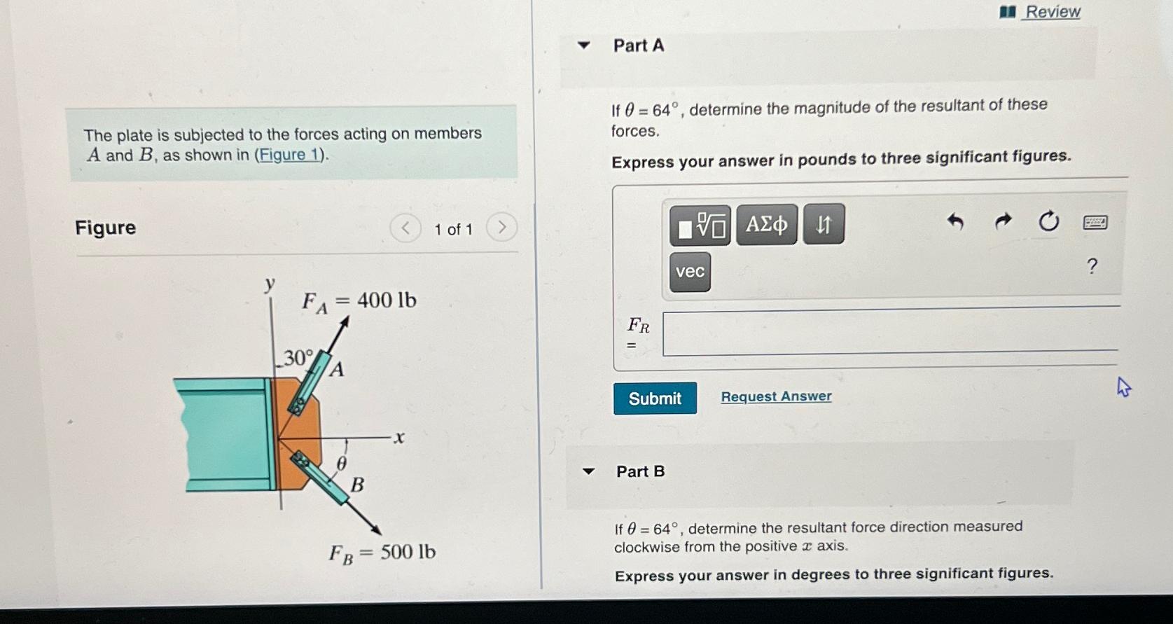 Review Part A The plate is subjected to the