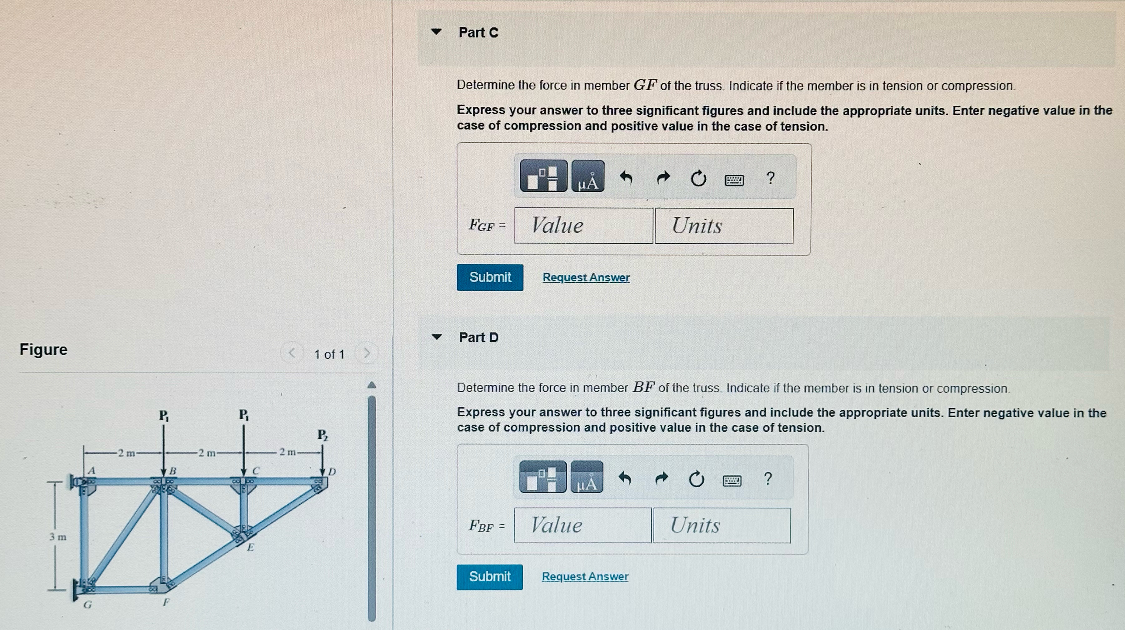 Part A Consider the truss shown in ( Figure 1 ) .
