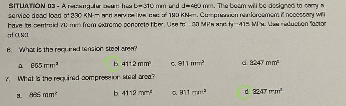 SITUATION 0 3 - A rectangular beam has b = 3 1 0