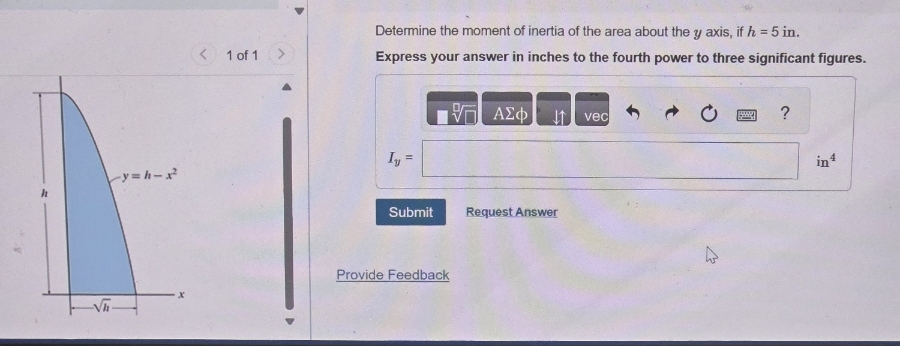 1 of 1 Determine the moment of inertia of the